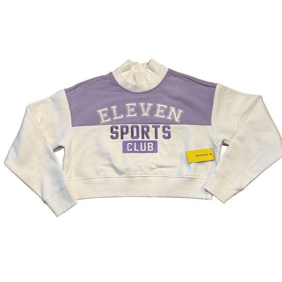 Eleven Venus Williams Collegiate Sweatshirt Womens Small Tennis Top White Purple - Picture 2 of 10